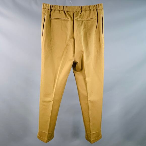 JIL SANDER Size L Tan Cotton Twill Tapered Drawstring Casual Pants - Picture 2 of 6